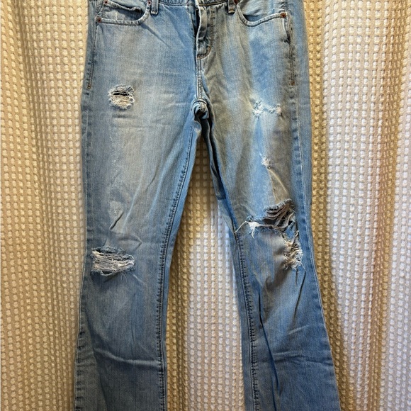 American Eagle Outfitters Denim - American Eagle Outfitters Light Blue Distressed Straight Leg Jeans